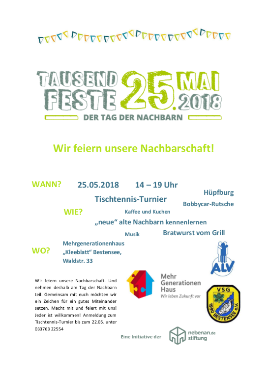 Flyer Nachbarschaftsfest Flyer Nachbarschaftsfest