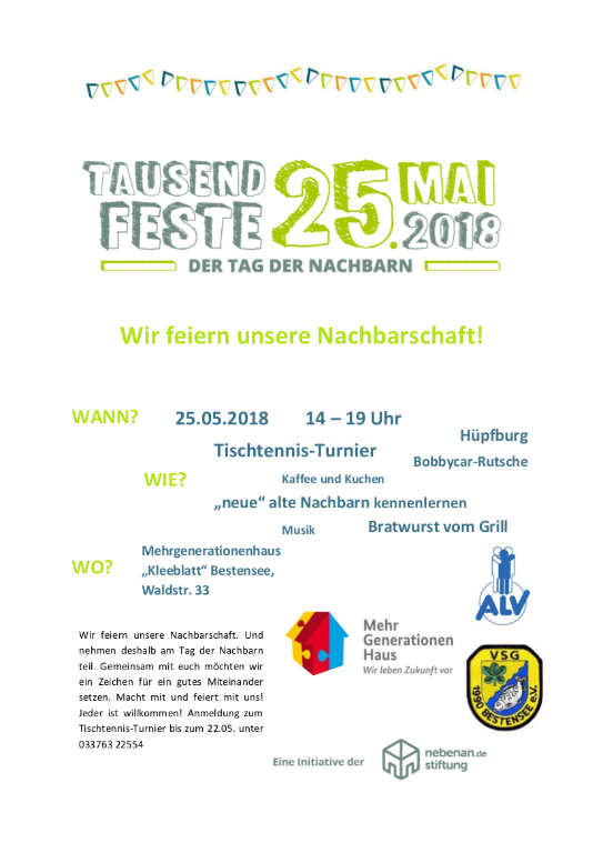 Flyer Nachbarschaftsfest